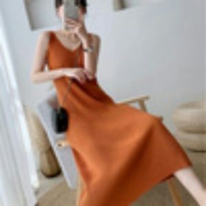Long skirt over the knee new slim halter dress sli